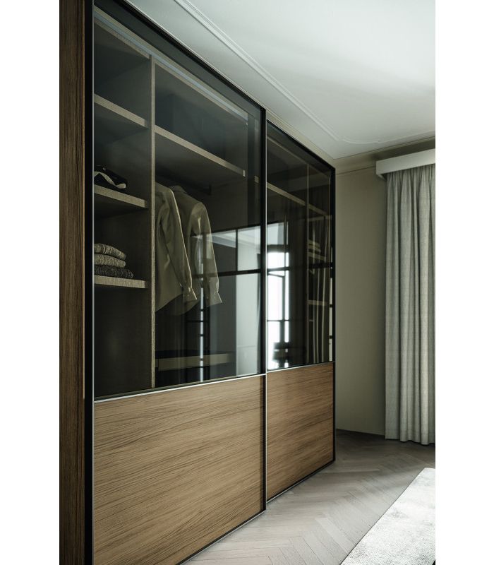 Nuit Wardrobe With 2 Sliding Glass Doors_version 2santalucia In Wardrobes With 2 Sliding Doors (Gallery 14 of 20)