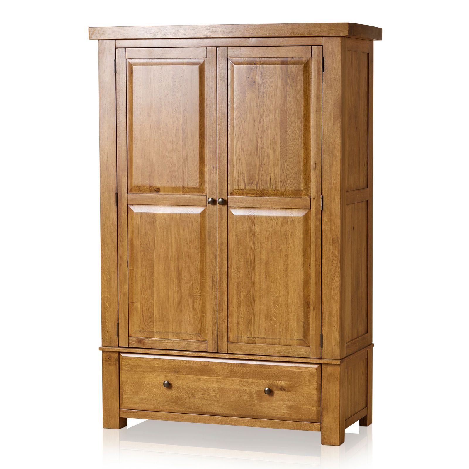 Oak Furnitureland Double Wardrobe Storage Hercules Rustic Solid Oak Rrp  £ (View 8 of 20)
