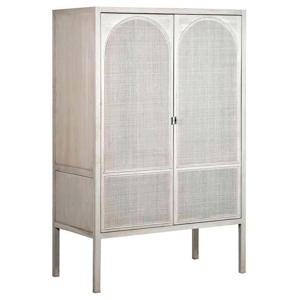 Odin Nordic White Wash Rattan Wardrobe Furniture – La Maison Chic Luxury  Interiors With Regard To White Wicker Wardrobes (Gallery 1 of 20)