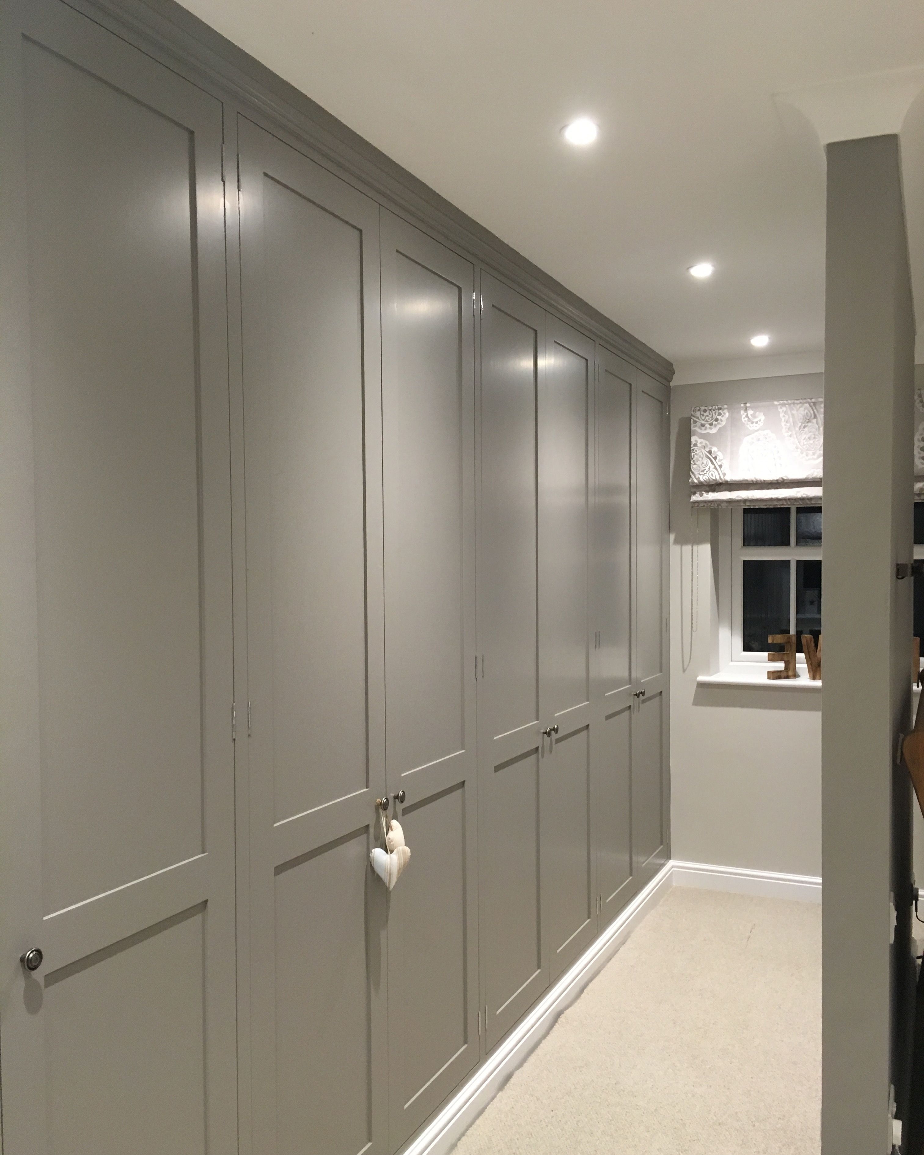 Our Homenew Built In Wardrobes Painted Farrow And Ball Worsted | Built  In Wardrobe Doors, Built In Cupboards Bedroom, Bedroom Decor Inspiration Intended For Farrow And Ball Painted Wardrobes (View 4 of 20)