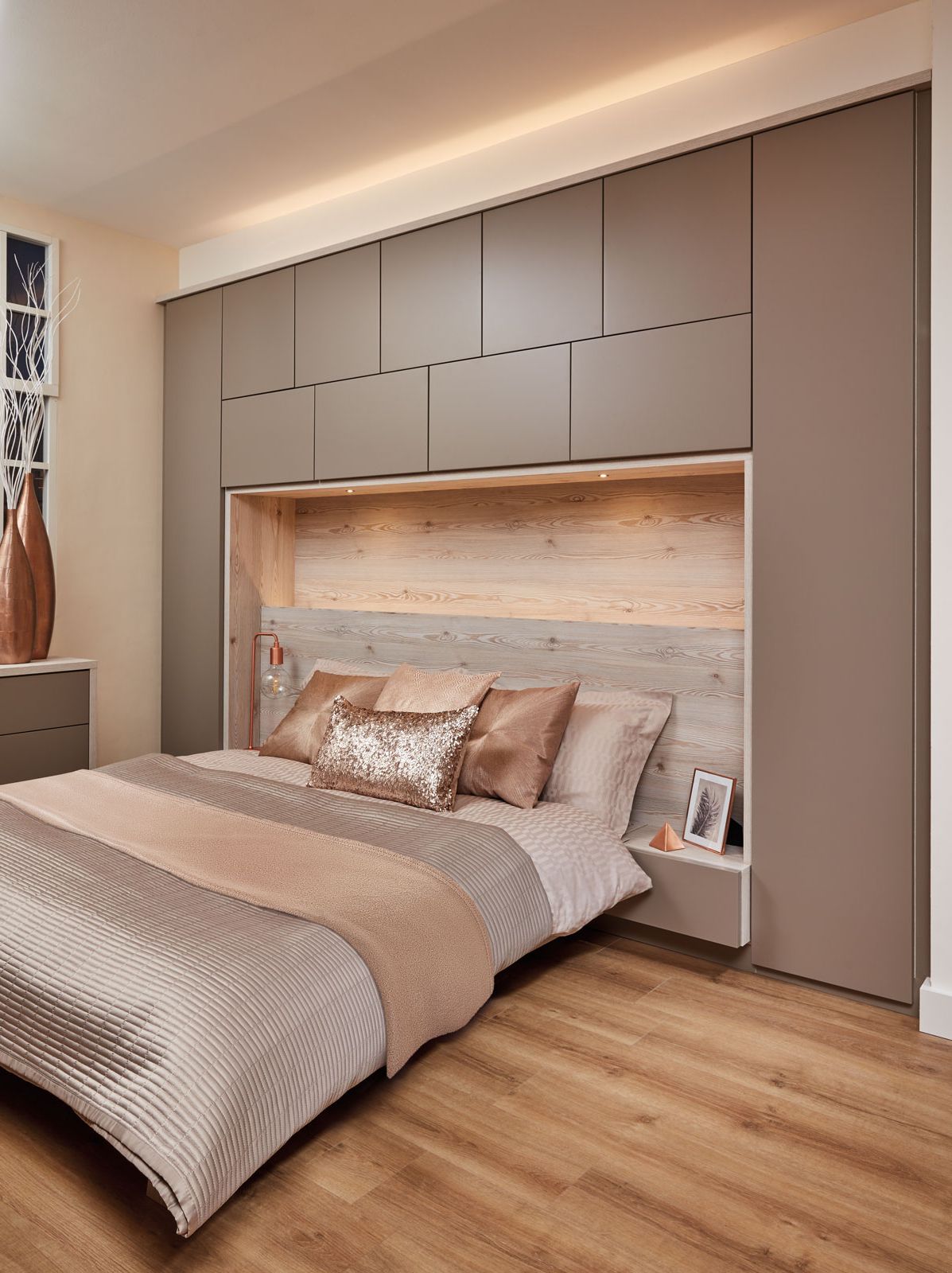 Over Bed Storage | Contemporary Willow Bedroom | Neville Johnson Pertaining To Over Bed Wardrobes Units (View 18 of 20)
