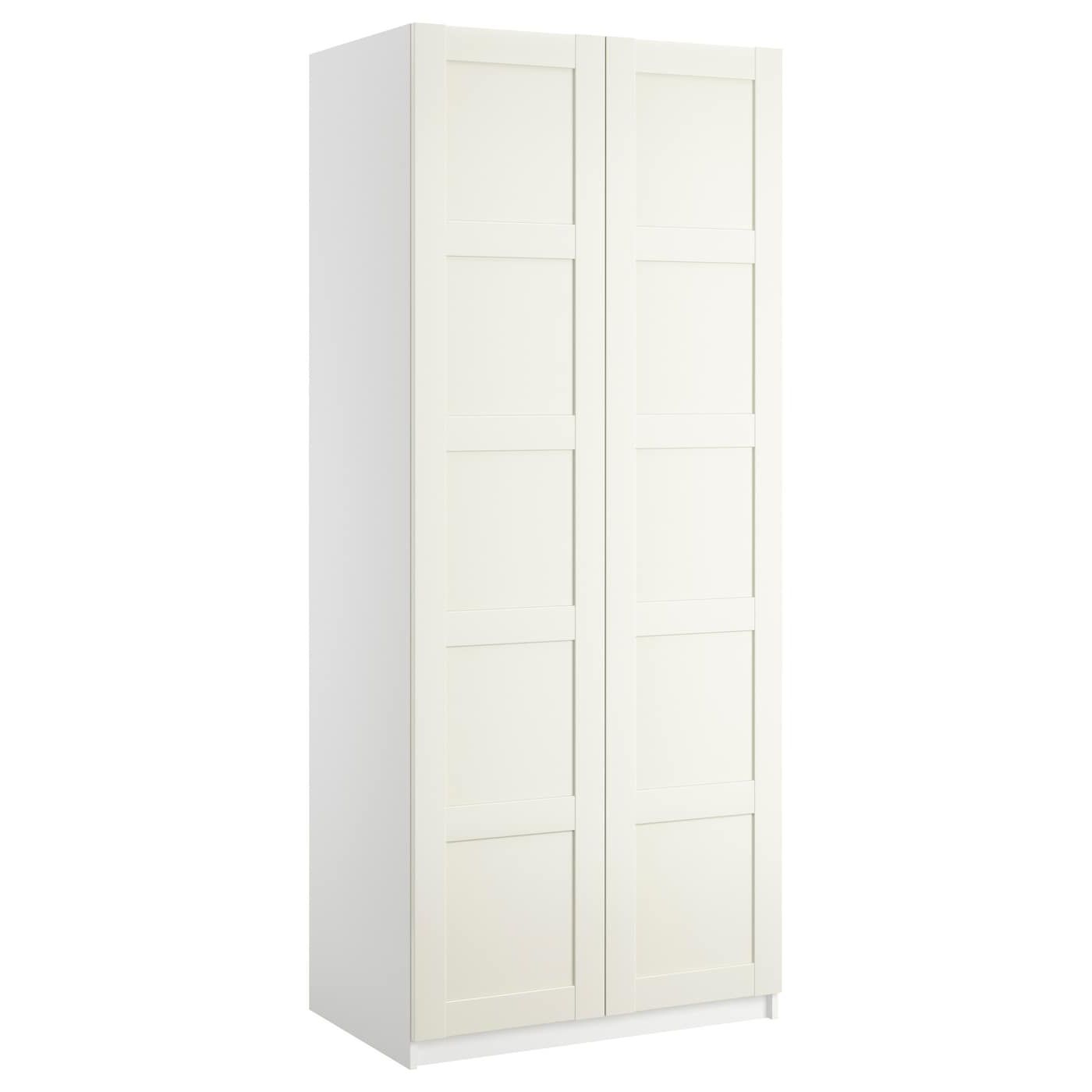 Pax / Bergsbo Wardrobe With 2 Doors, White/white, 393/8x235/8x931/8" – Ikea Inside Two Door White Wardrobes (View 4 of 20)