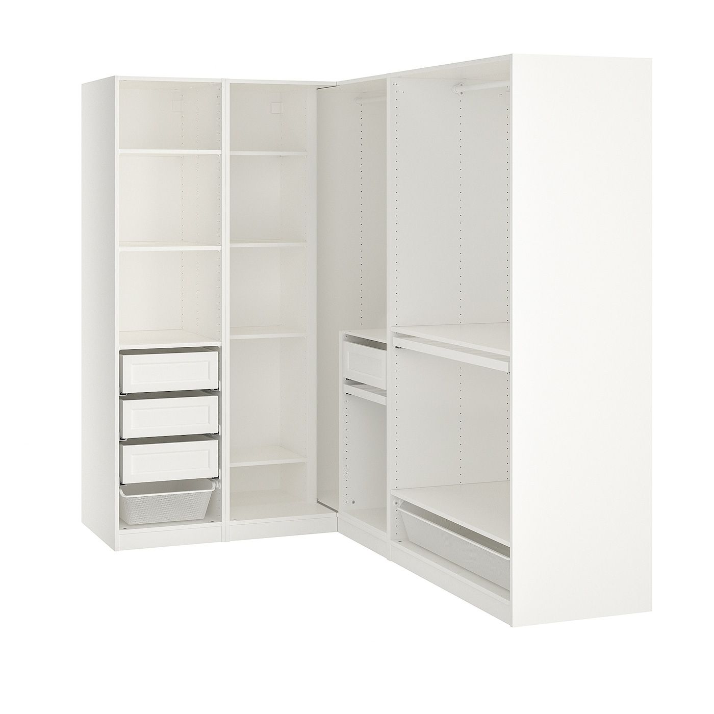 Pax Corner Wardrobe, White, 210/160x201 Cm – Ikea Intended For White Corner Wardrobes Units (Gallery 4 of 20)