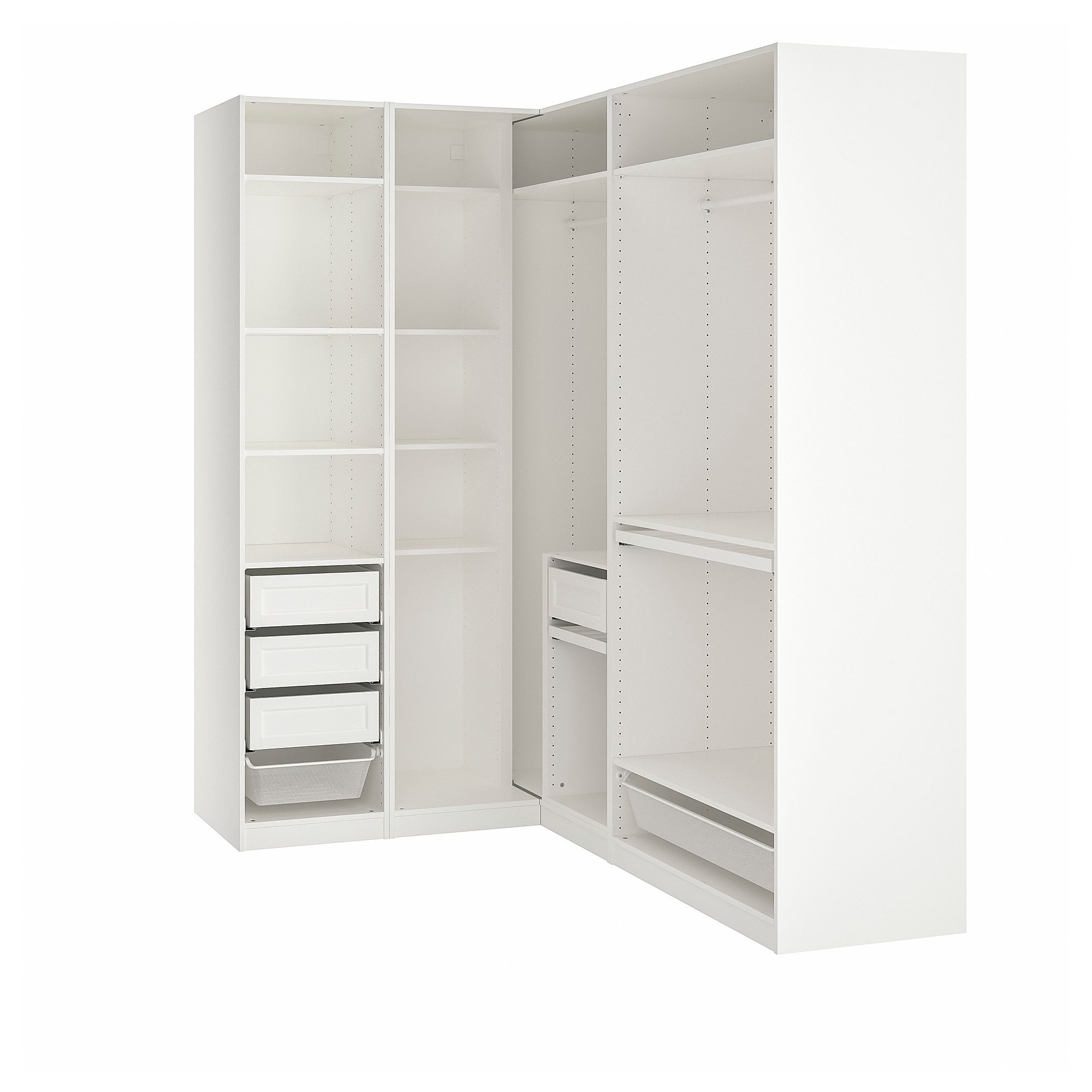 Pax Corner Wardrobe White 210/160x236 Cm | Ikea Lietuva With Regard To Corner Wardrobes Closet Ikea (View 10 of 20)