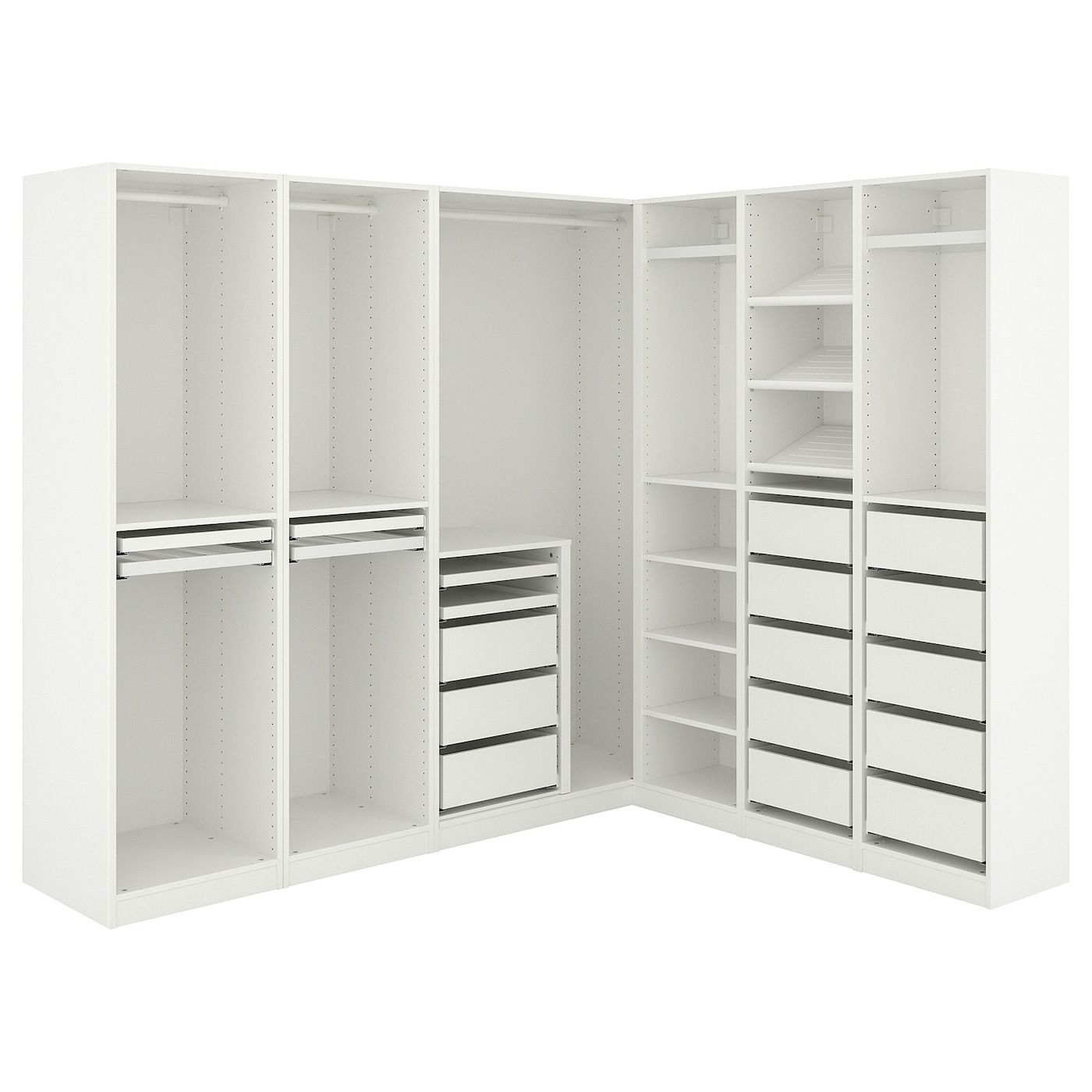 Pax Corner Wardrobe, White, 211/213x201 Cm – Ikea In Cheap Corner Wardrobes (View 2 of 20)