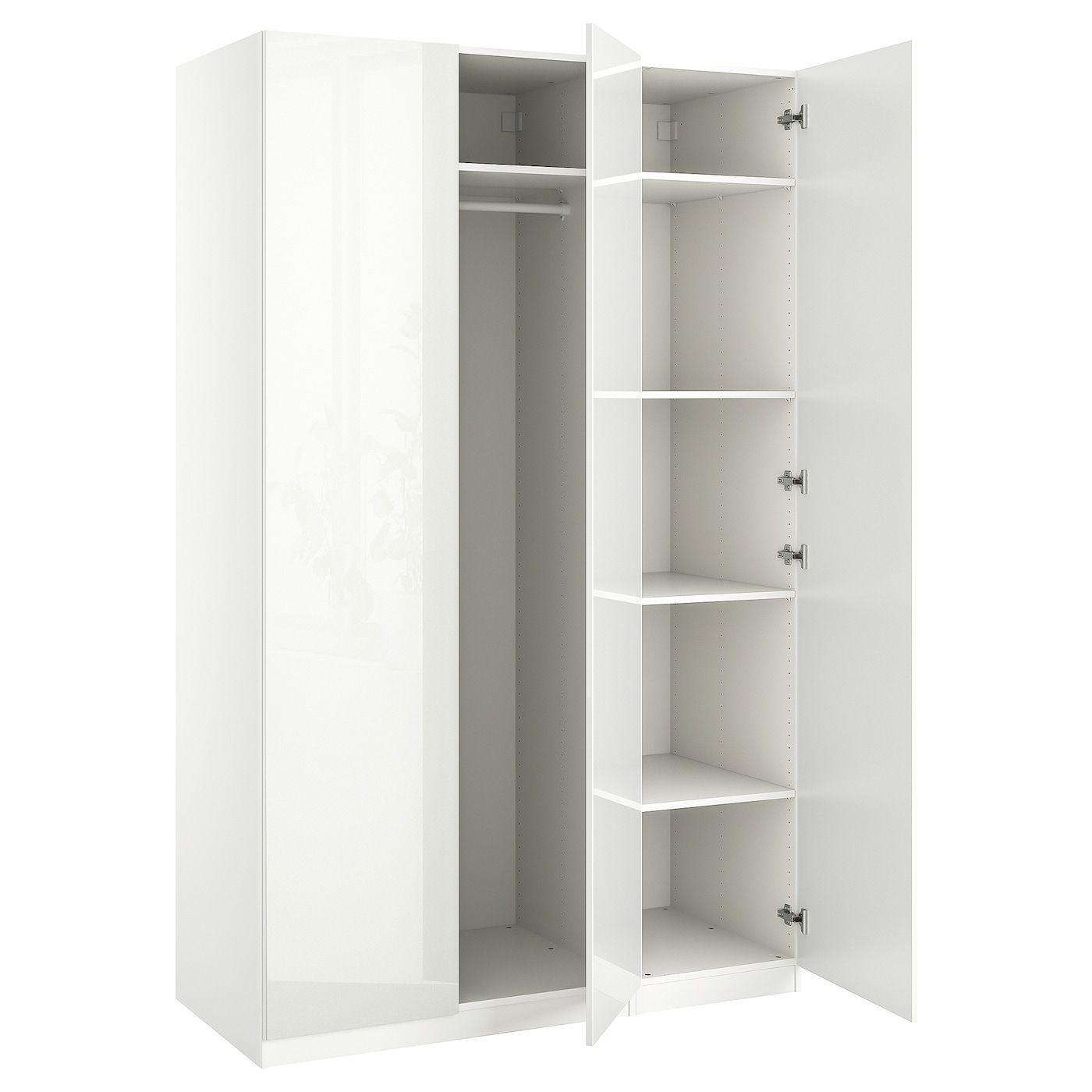 Pax / Fardal Wardrobe Combination, White/high Gloss White, 59x235/8x931/8"  – Ikea Regarding Wardrobes White Gloss (View 9 of 20)