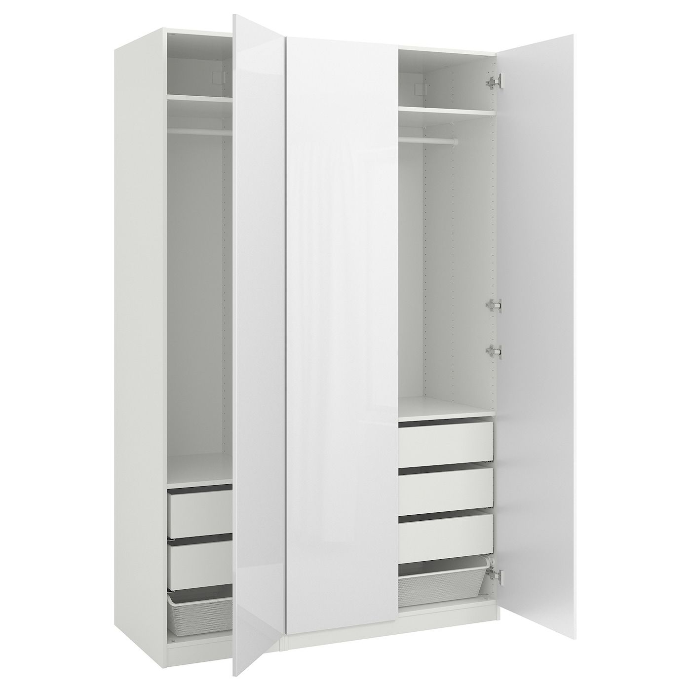 Pax / Fardal Wardrobe, White/high Gloss/white, 59x235/8x931/8" – Ikea In Wardrobes White Gloss (View 6 of 20)