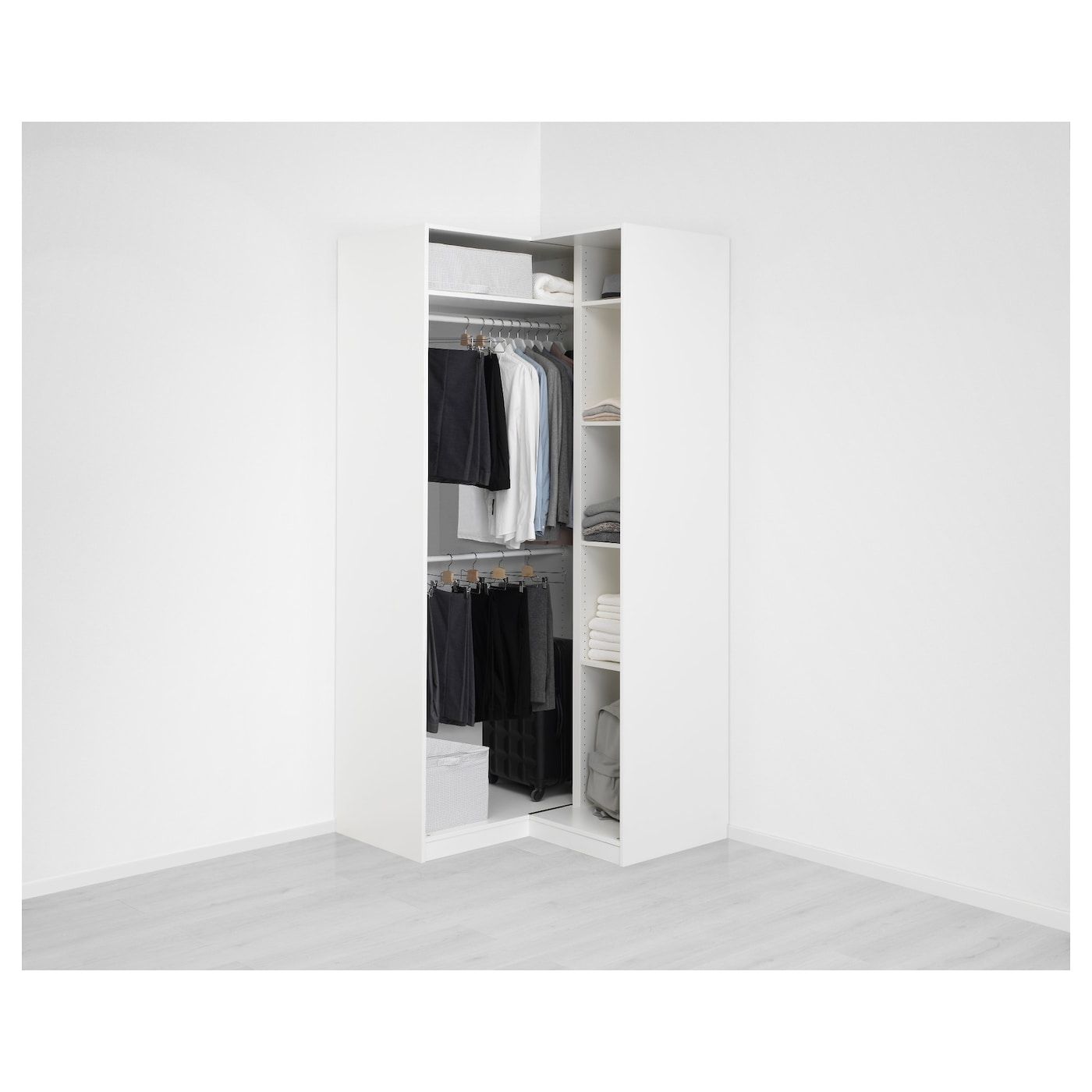 Pax / Grimo Corner Wardrobe, White/white, 433/8/433/8x931/8" – Ikea With Small Corner Wardrobes (View 6 of 20)
