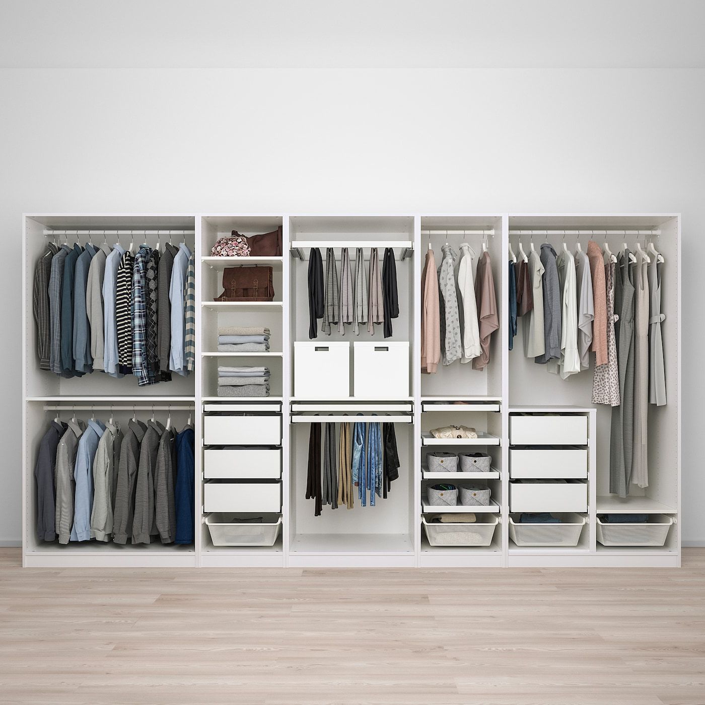 Pax Wardrobe Combination, White, 375x58x201 Cm – Ikea Intended For Wardrobes Drawers And Shelves Ikea (View 17 of 20)