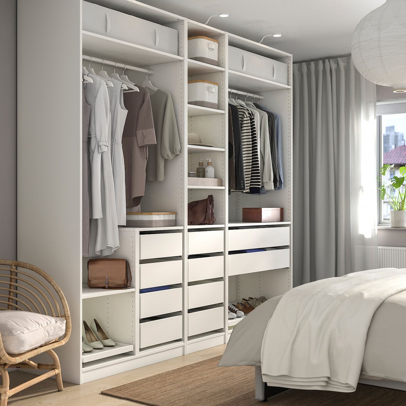Pax Wardrobe Combination, White, 983/8x227/8x931/8" – Ikea Regarding Wardrobes And Drawers Combo (Gallery 2 of 20)