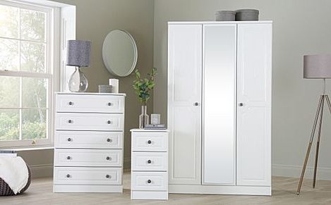 Pembroke White 3 Piece 3 Door Wardrobe Bedroom Furniture Set | Furniture  And Choice Intended For Cheap Wardrobes Sets (Gallery 1 of 20)
