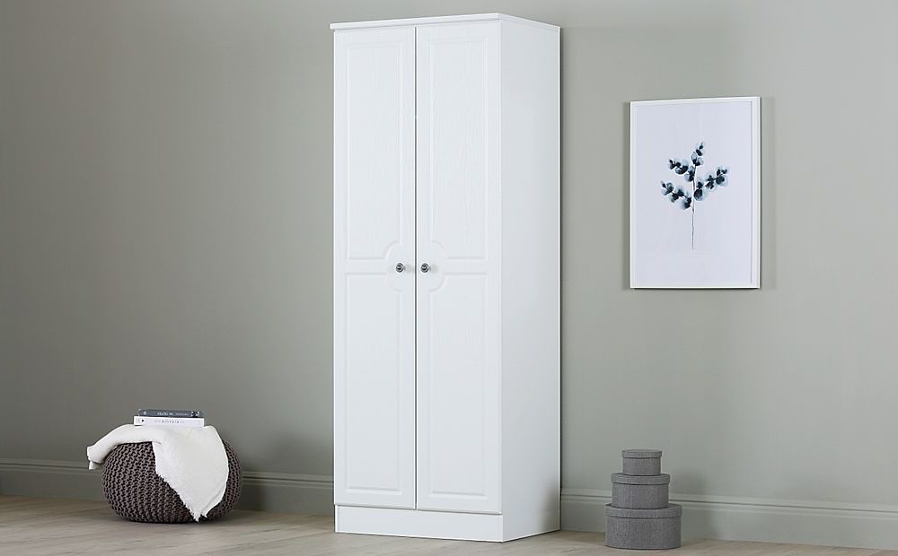 Pembroke White Tall 2 Door Wardrobe | Furniture And Choice With Regard To Tall White Wardrobes (Gallery 1 of 20)