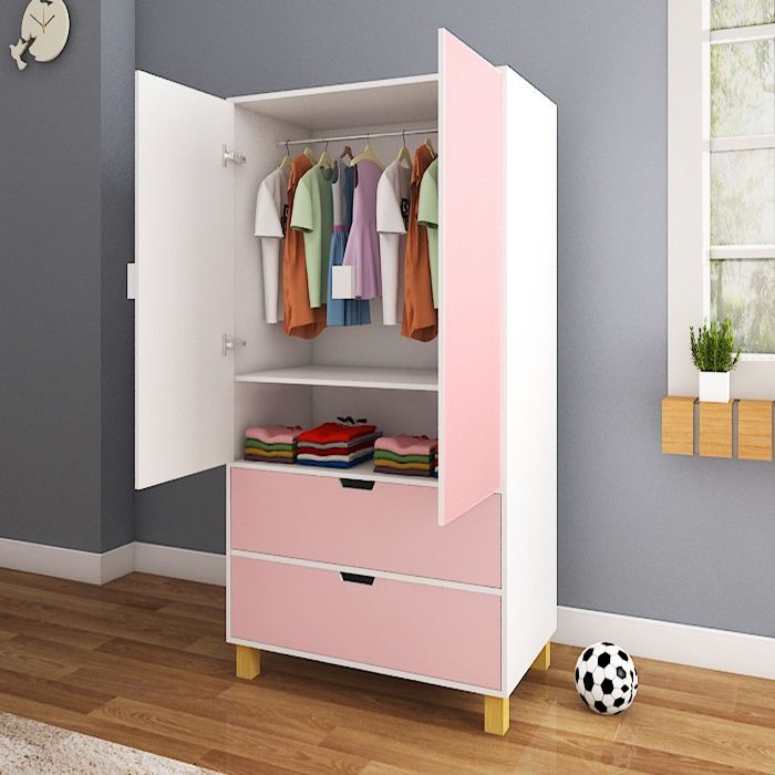Peppy Pink Double Door Wardrobe – Ikooji Intended For Childrens Pink Wardrobes (View 7 of 20)