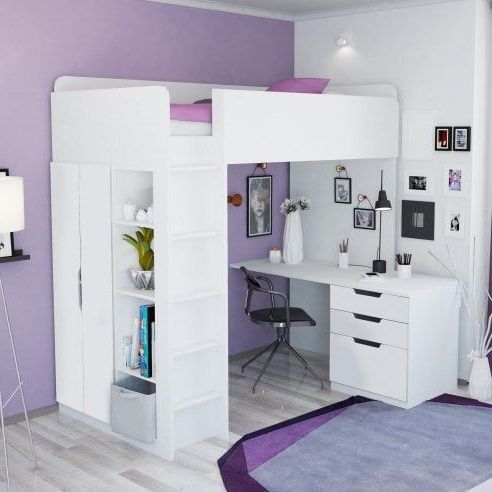 Pin On Bedrooms Throughout High Sleeper Bed With Wardrobes (View 14 of 20)