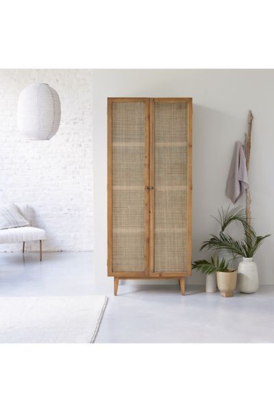 Pine & Rattan Wardrobe Cabinet | Tikamoon Ninon | Furnitur Mewah, Interior  Kontemporer, Mebel For White Rattan Wardrobes (View 14 of 20)