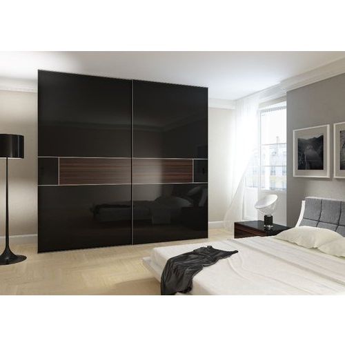 Plywood Black Glossy Bedroom Wardrobe Intended For Black High Gloss Wardrobes (View 8 of 20)