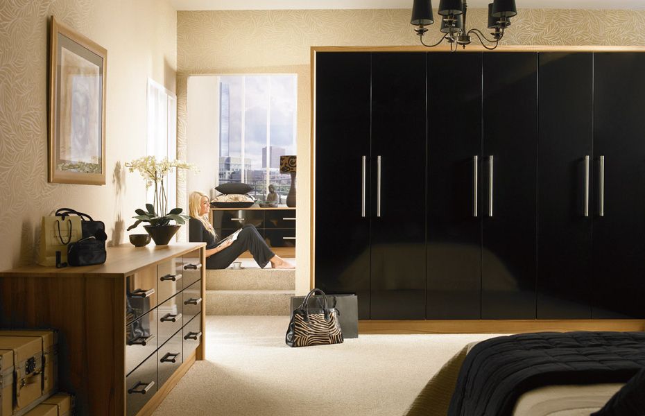 Premier Duleek Wardrobe Doors In High Gloss Blackhomestyle Intended For Black High Gloss Wardrobes (View 2 of 20)