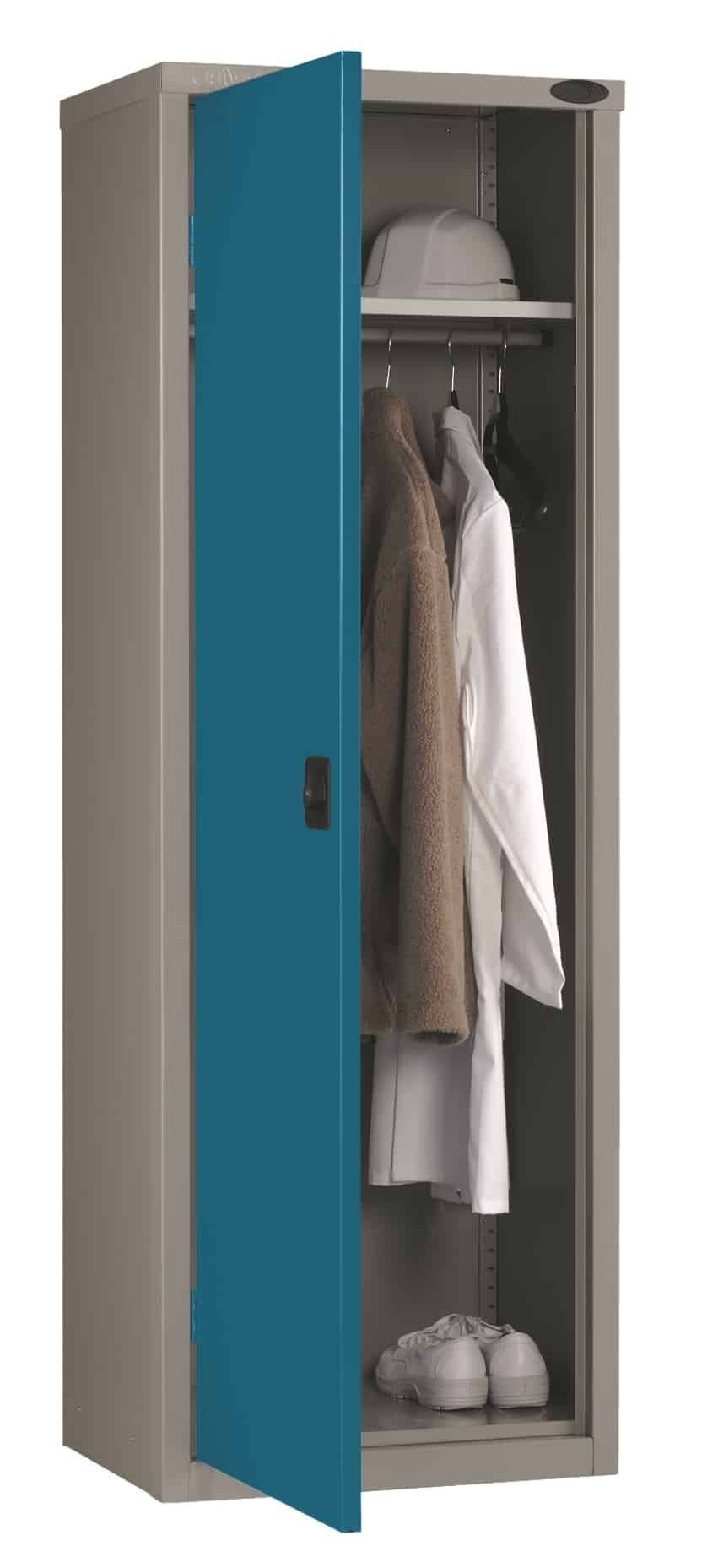 Probe Industrial Slim Wardrobe With Shelf & Hanging Rail – Lockers For  Schools And Leisure Within Rail Clothes Storage Cupboard Wardrobes (View 11 of 20)