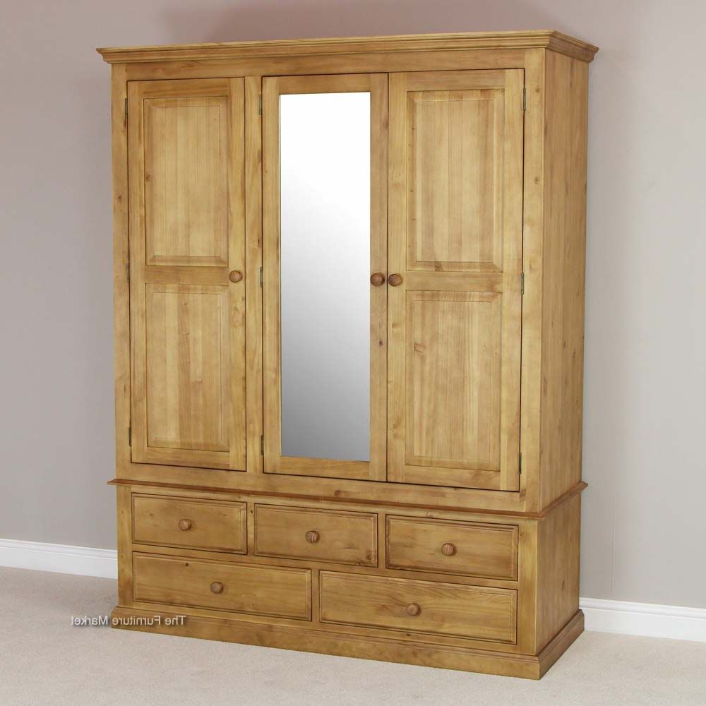 Product Of The Week – Cheshire Solid Pine Triple 3 Door 5 Drawer Wardrobe |  The Furniture Market Blog Pertaining To Pine Wardrobes With Drawers (View 6 of 20)