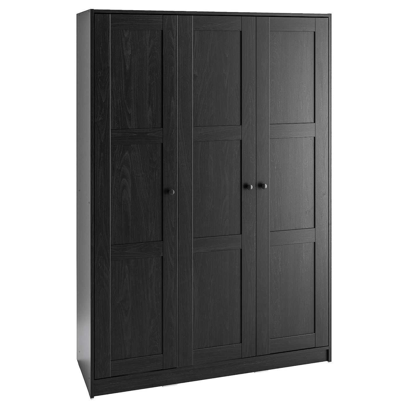 Rakkestad Wardrobe With 3 Doors, Black Brown, 461/8x691/4" – Ikea Within Black Wardrobes With Drawers (View 3 of 20)