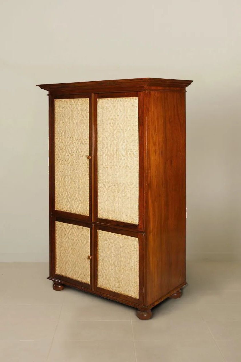 Rattan Armoire: Colonial Wardrobe Cabinet Rattan Wicker Door Within Wicker Armoire Wardrobes (View 13 of 20)