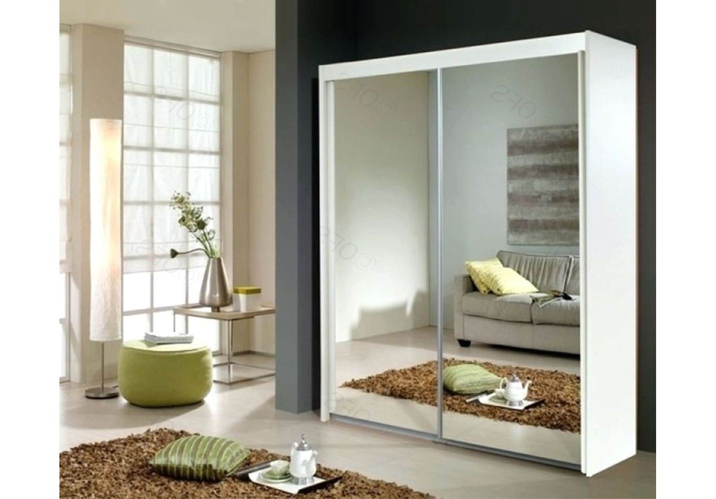 Rauch Imperial Alpine White 2 Door Sliding Wardrobe With 2 Mirror (w201cm)  | Online Furniture Store Uk For Rauch Sliding Wardrobes (View 8 of 20)