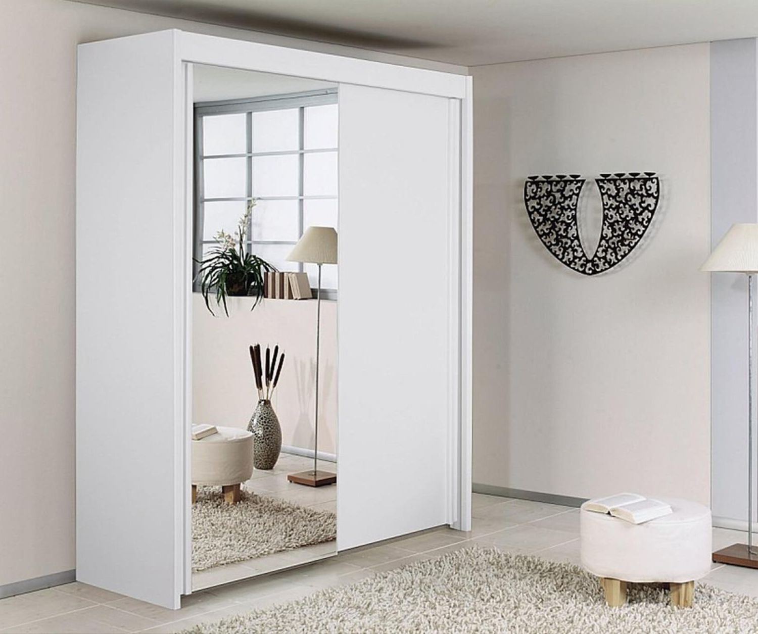Rauch Imperial | Imperial Alpine White 2 Door Sliding Wardrobe With 1  Mirror (w181cm)| Furnituredirectuk With Regard To Rauch Imperial Wardrobes (Gallery 2 of 20)