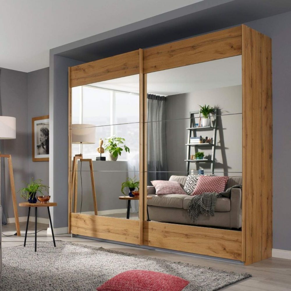 Rauch Malibu Artisan Oak Sliding Door Wardrobe 181cm – Sliding Door  Wardrobes Sale Intended For Oak Mirrored Wardrobes (View 17 of 20)