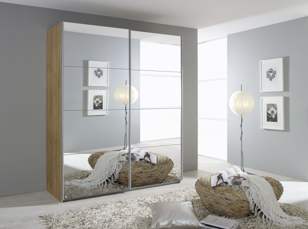 Rauch Quadra Sliding Wardrobe With Full Mirror Front – Cfs Furniture Uk With Regard To Rauch Wardrobes (Gallery 11 of 20)