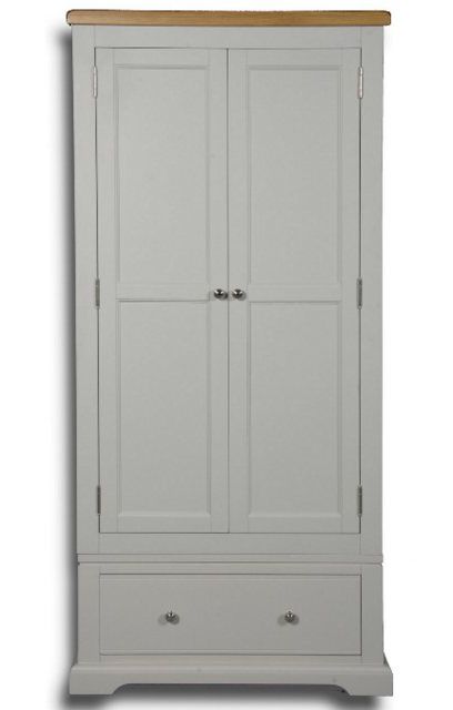 Real Wood Rio Painted 2 Door 1 Drawer Single Wardrobe – Wardrobes – Hafren  Furnishers In Single White Wardrobes (Gallery 17 of 20)