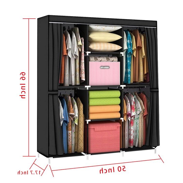 Rebrilliant Meriwether 50'' Fabric Portable Wardrobe & Reviews | Wayfair Pertaining To Wardrobes With Shelf Portable Closet (View 5 of 20)