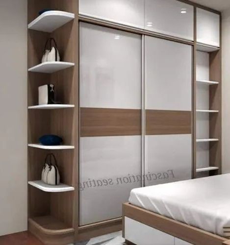 Rectangular White Wooden Sliding Door Wardrobe For Home With White Wood Wardrobes (View 17 of 20)
