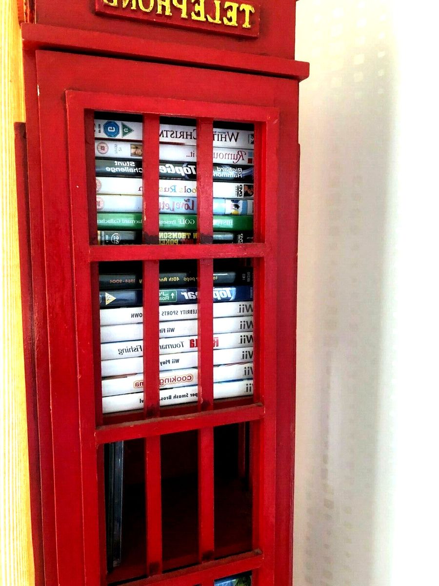 Retro Style London Telephone Box – Cd Dvd Storage Cabinet Solid Wood  Handmade | Ebay Within Telephone Box Wardrobes (View 12 of 20)
