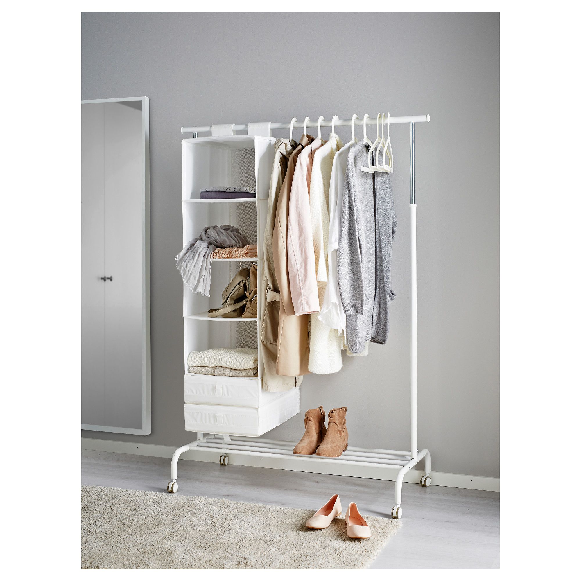 Rigga Clothes Rack White | Ikea Lietuva Intended For Ikea Double Rail Wardrobes (Gallery 6 of 20)