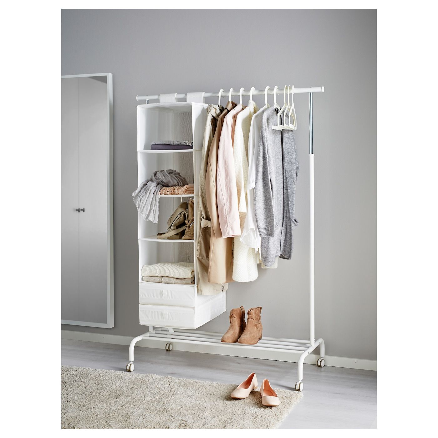 Rigga White Clothes Rack – Popular & Practical – Ikea Inside Garment Cabinet Wardrobes (View 14 of 20)