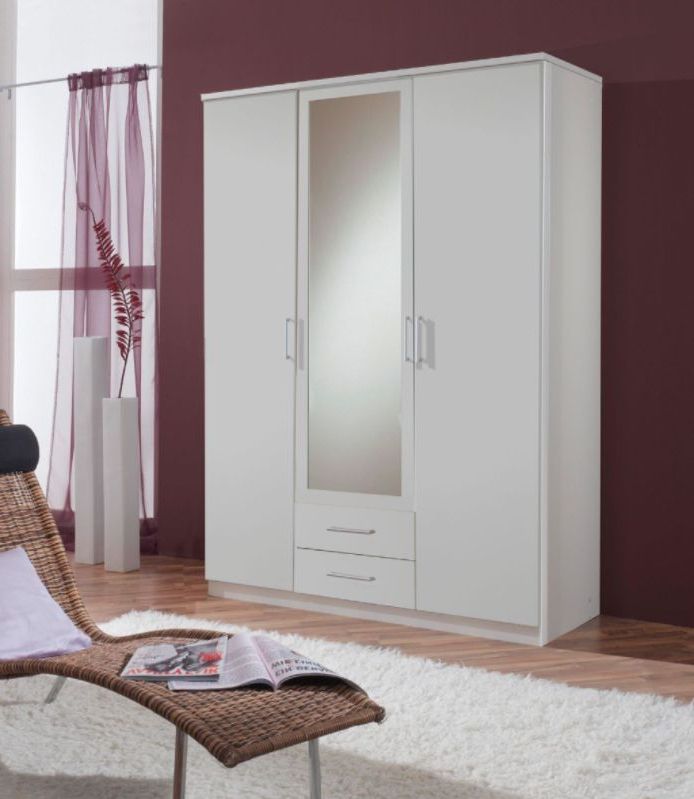 Roma Triple White Wardrobe With Mirror | White Wardrobe, Wardrobe Interior  Design, Bedroom Cupboard Designs Intended For Triple Mirrored Wardrobes (View 5 of 20)