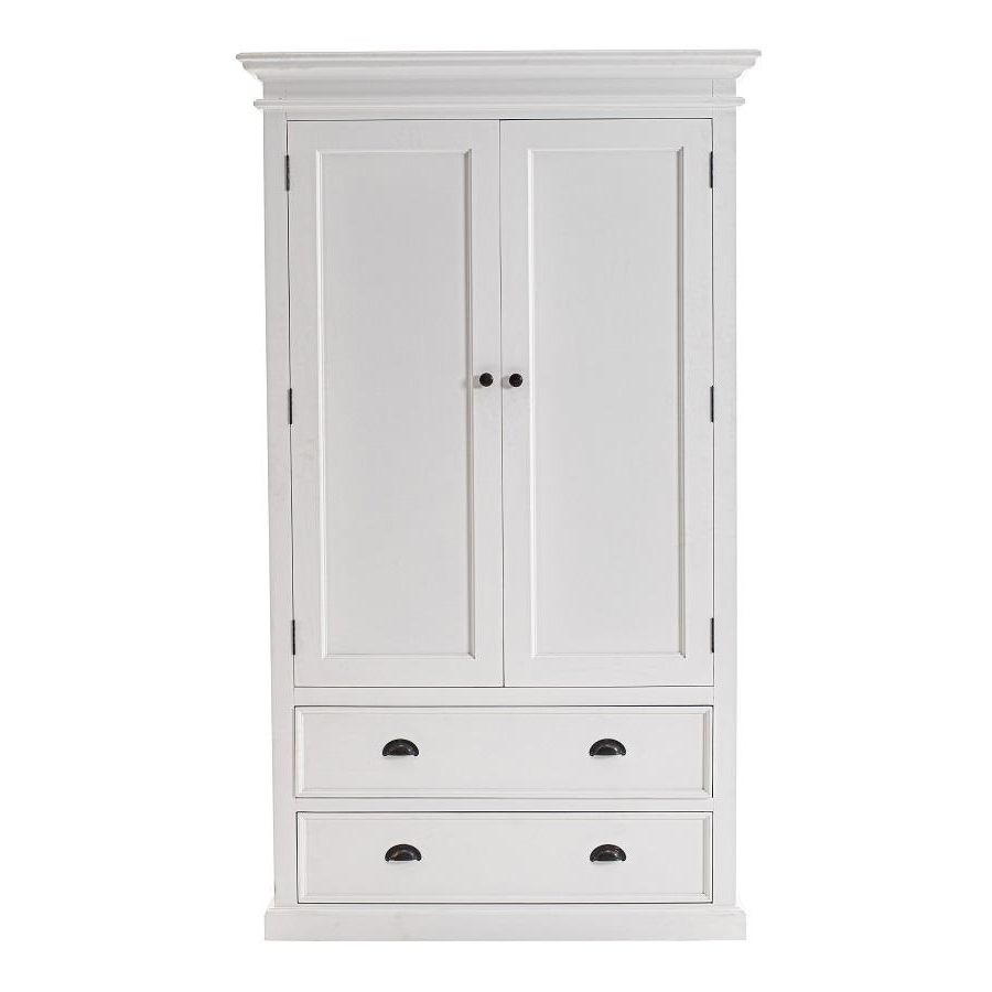 Rustic White Double Wardrobe With Drawers Within White Double Wardrobes With Drawers (View 7 of 20)