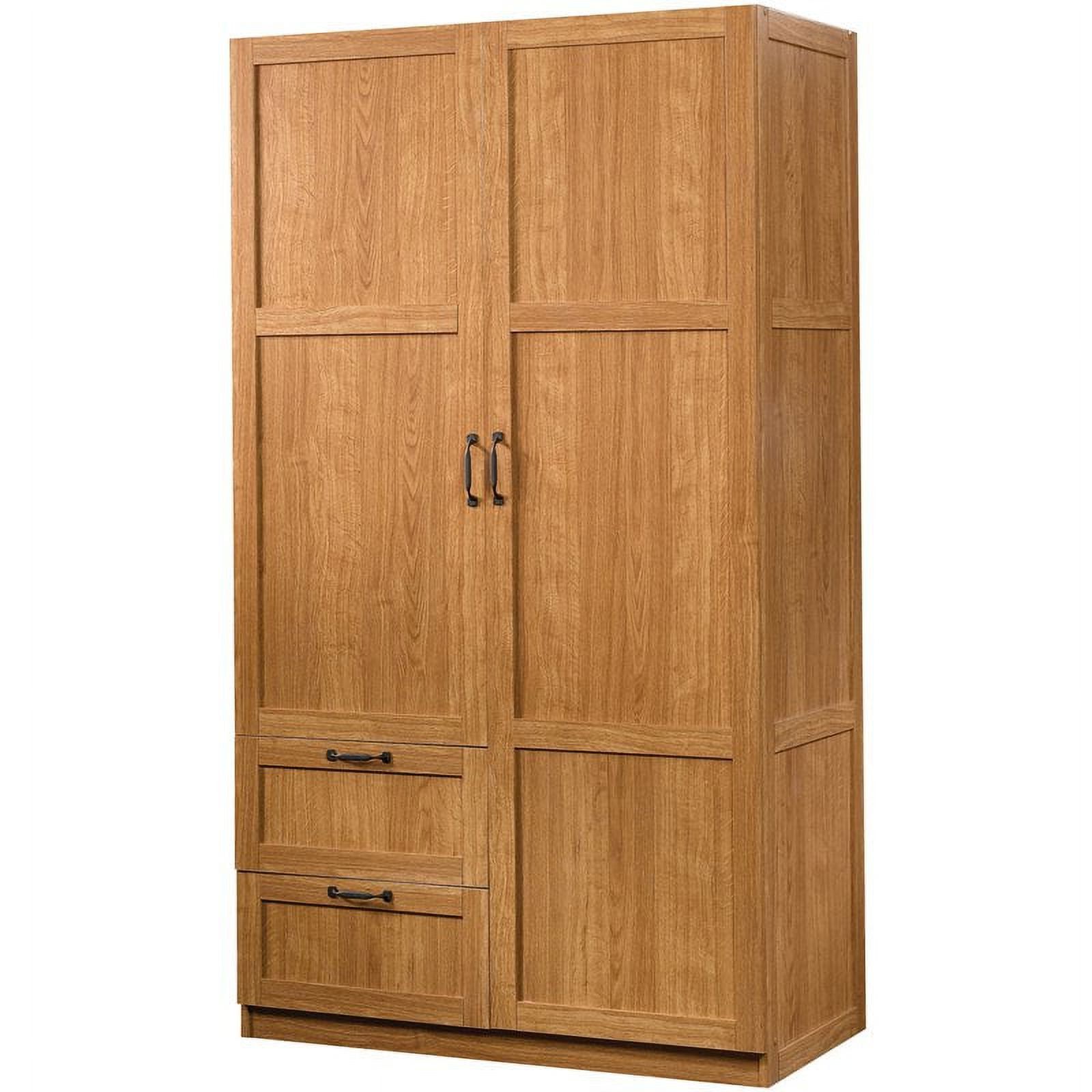 Sauder Select 40" Wide Wardrobe Storage Cabinet, Highland Oak Finish –  Walmart For Single Oak Wardrobes With Drawers (Gallery 18 of 20)