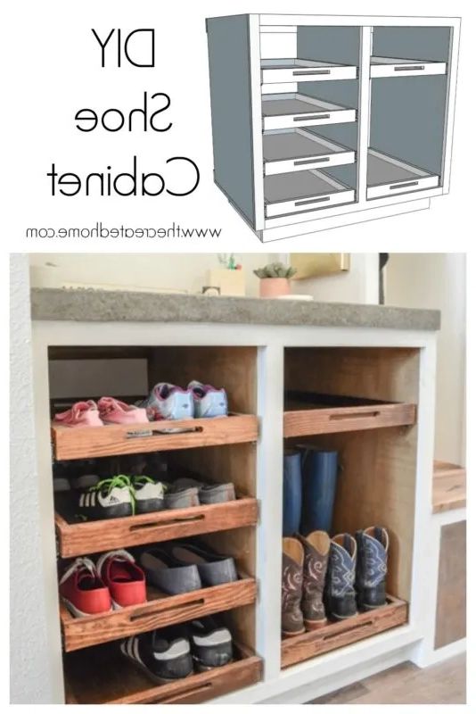 Shoe Storage Cabinet With Trays – The Created Home Intended For Wardrobes Shoe Storages (Gallery 18 of 20)