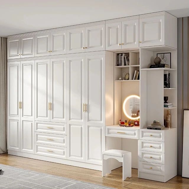 Simple Modern Wardrobe Household Bedroom Cabinet With Dressing Table  Combination Five Or Six Door Storage Wardrobe – Aliexpress Throughout Wardrobes And Drawers Combo (Gallery 18 of 20)