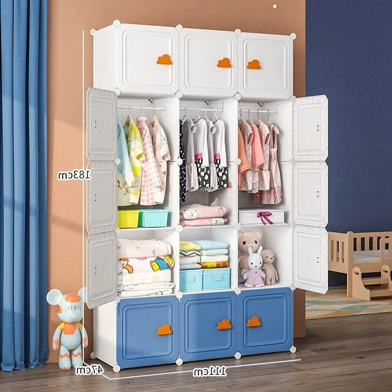 Simple Wardrobes Baby Clothes Storage Cabinet Folding Bedroom Closets  Plastic Wardrobes Armoire Organizer Armarios Furniture 5 – Aliexpress Intended For Baby Clothes Wardrobes (View 11 of 20)