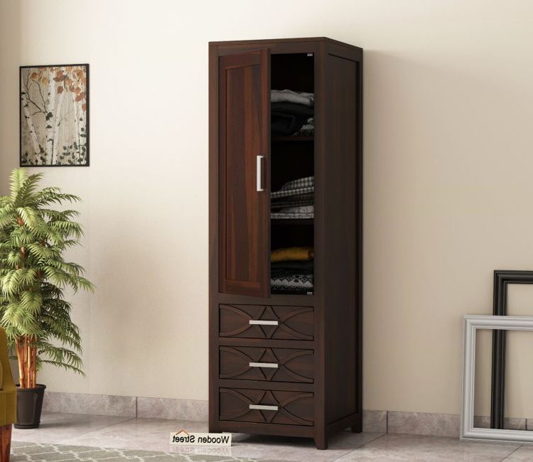 Single Door Wardrobe: Buy Single Door Wardrobes Online @upto 55% Off Intended For Single Wardrobes With Drawers And Shelves (Gallery 10 of 20)
