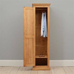 Single Pine Gents Wardrobe – Hallam Oak And Pine With Regard To Single Door Pine Wardrobes (Gallery 3 of 20)