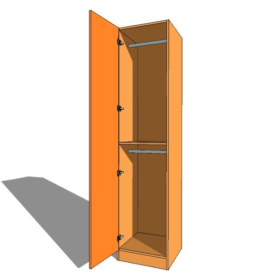 Single Wardrobe Double Hanging – 600mm Deep (618mm Inc Doors) – 2260mm High  | Supply Only Bedrooms For Double Rail Wardrobes (View 4 of 20)