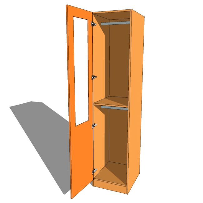 Single Wardrobe Double Hanging Part Glazed – 600mm Deep (618mm Inc Doors) –  2260mm High | Supply Only Bedrooms For Double Rail Single Wardrobes (View 3 of 20)