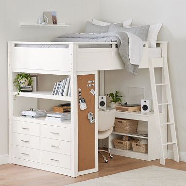 Sleep & Study® Dresser Loft Bed | Pottery Barn Teen Intended For High Sleeper Bed With Wardrobes (View 16 of 20)