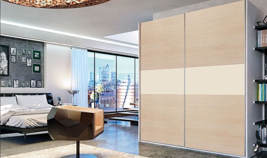 Sliding Wardrobes Fitted Bedroom In Acacia And Ivory. | Sliding Wardrobe,  Sliding Bedroom Doors, Fitted Bedrooms Within Ivory Wardrobes (Gallery 17 of 20)