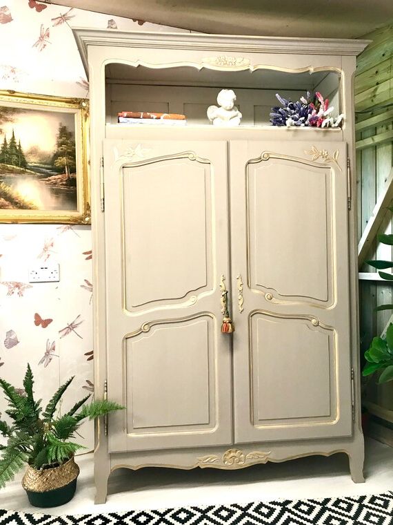 Sold Now Vintage French Carved Double Wardrobe Armoire – Etsy Italia Regarding French Shabby Chic Wardrobes (Gallery 13 of 20)