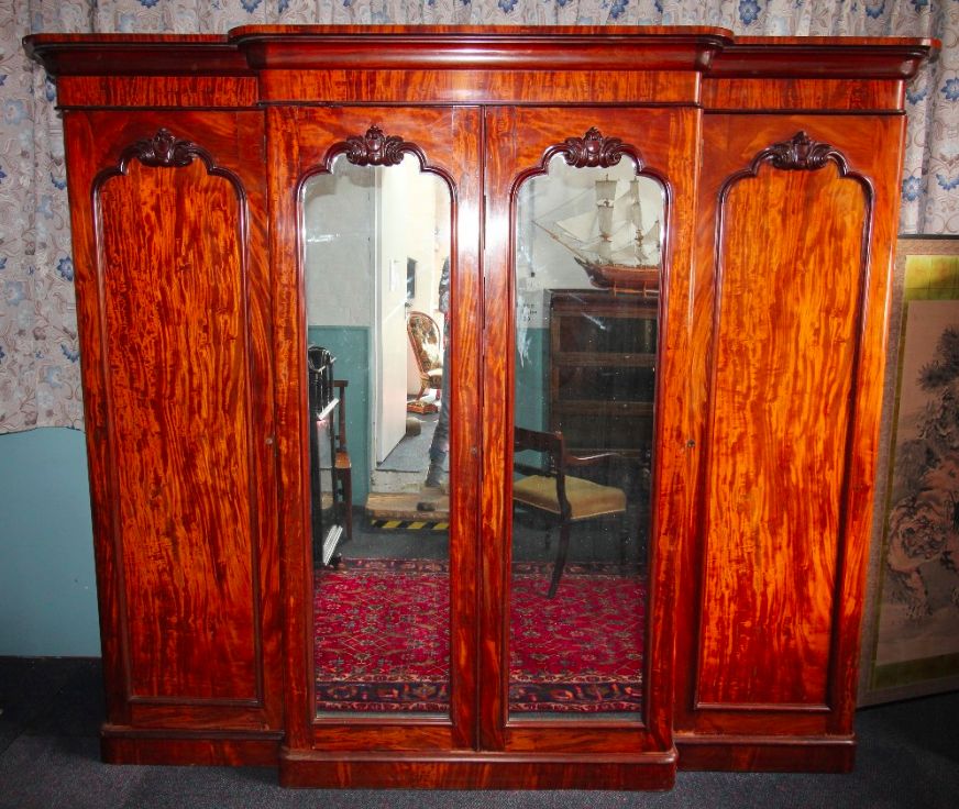Sold Victorian Four Door Mahogany Wardrobe – Country Homes Antiques Pertaining To Victorian Mahogany Breakfront Wardrobes (View 2 of 20)