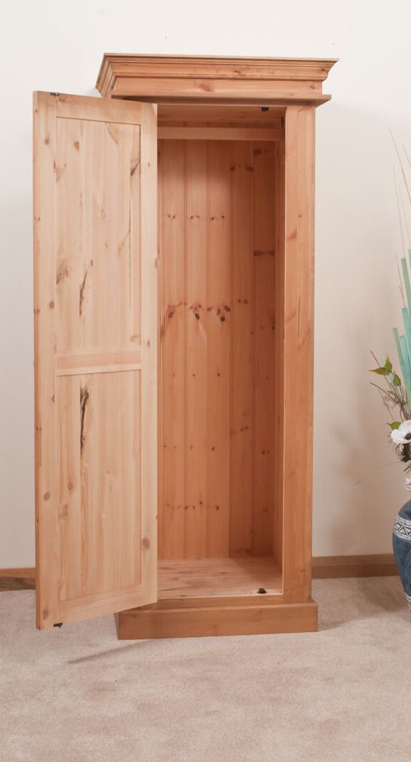 Solid Pine Wardrobe | Single 1 Door | Handmade | Dovetailed | Waxed | Ebay Throughout Single Door Pine Wardrobes (View 4 of 20)